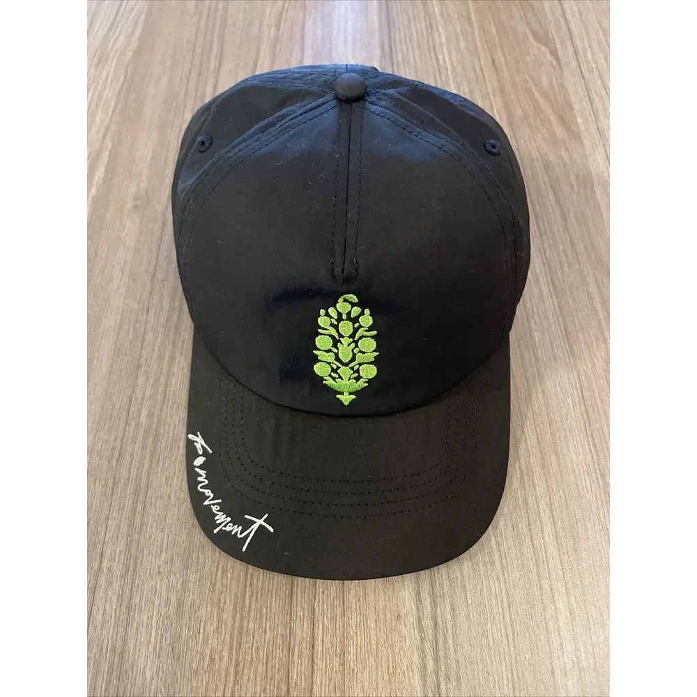 Free People Movement Go Bog‎ Nylon Logo Baseball Cap Black Snap-back